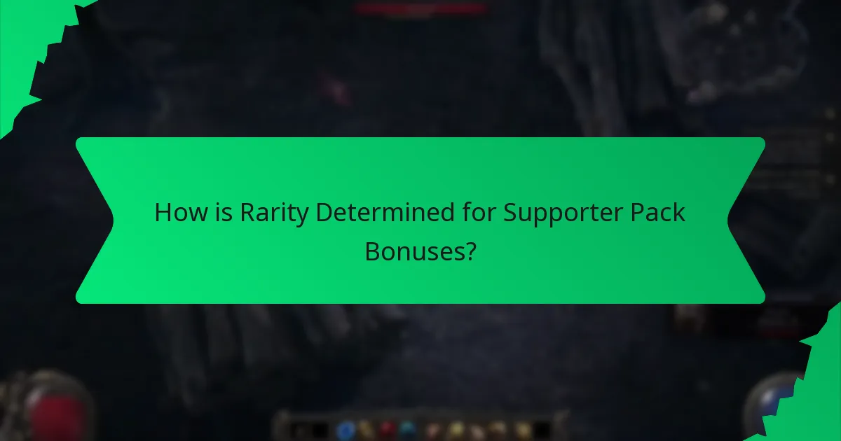 How is Rarity Determined for Supporter Pack Bonuses?