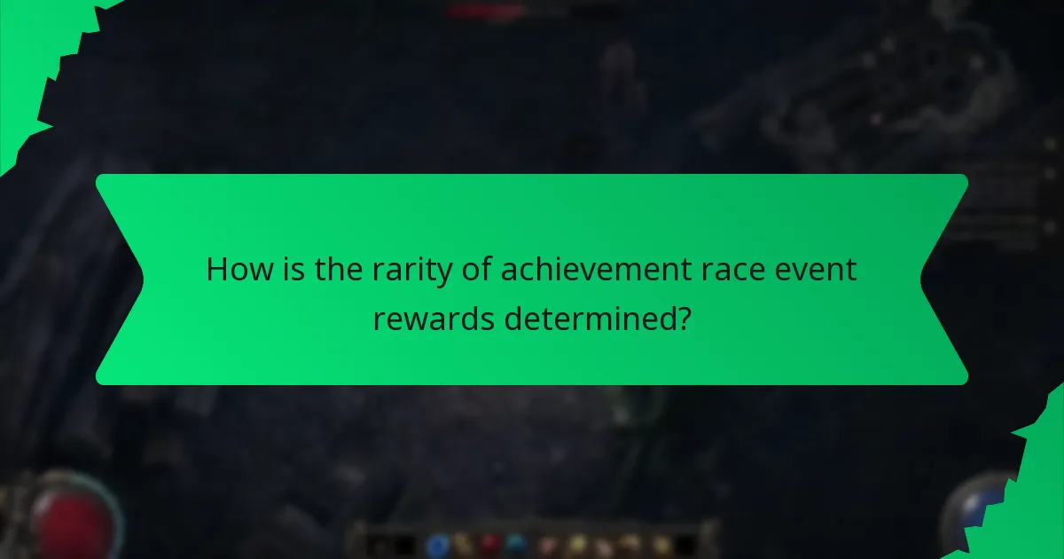 How is the rarity of achievement race event rewards determined?