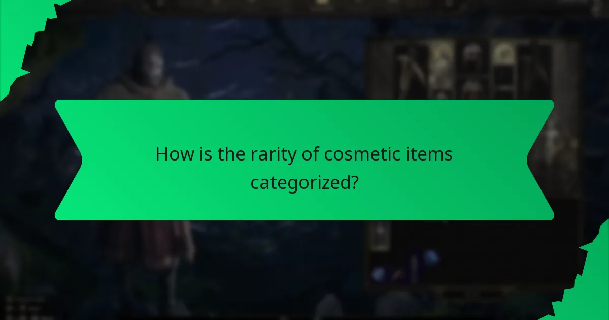 How is the rarity of cosmetic items categorized?