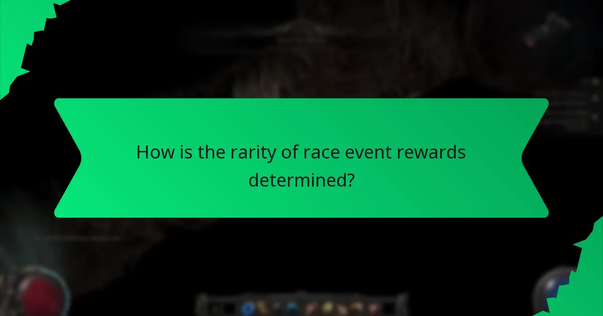 How is the rarity of race event rewards determined?