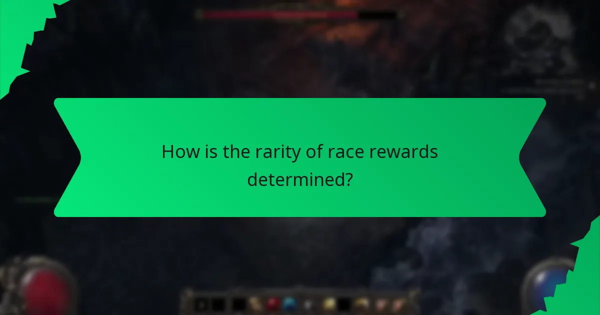 How is the rarity of race rewards determined?