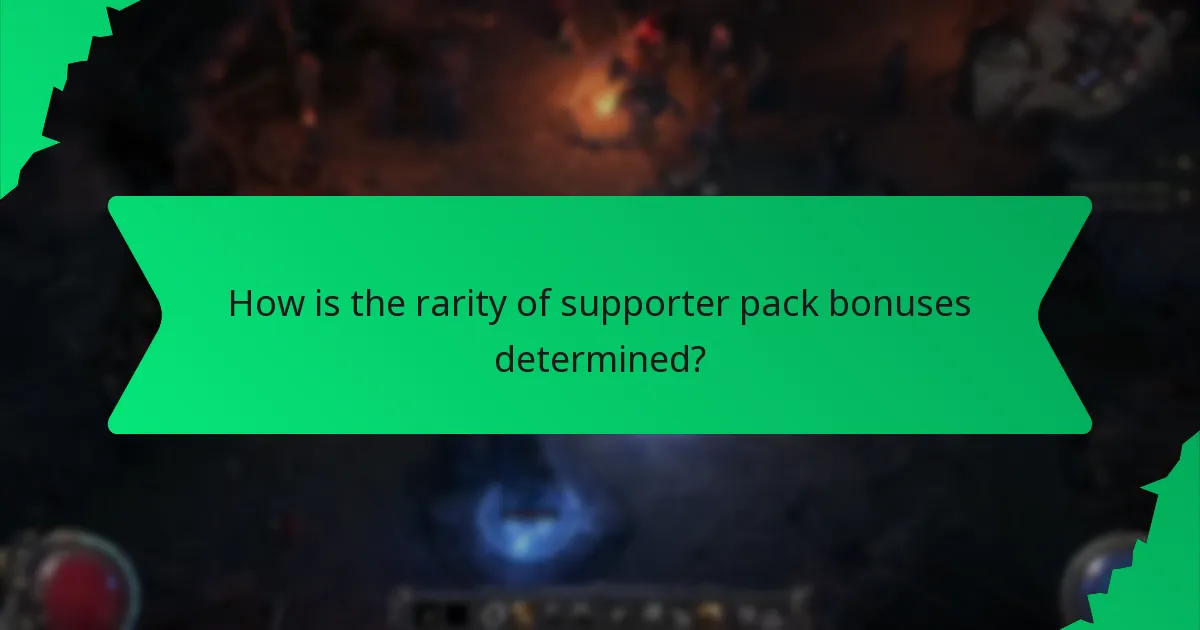 How is the rarity of supporter pack bonuses determined?
