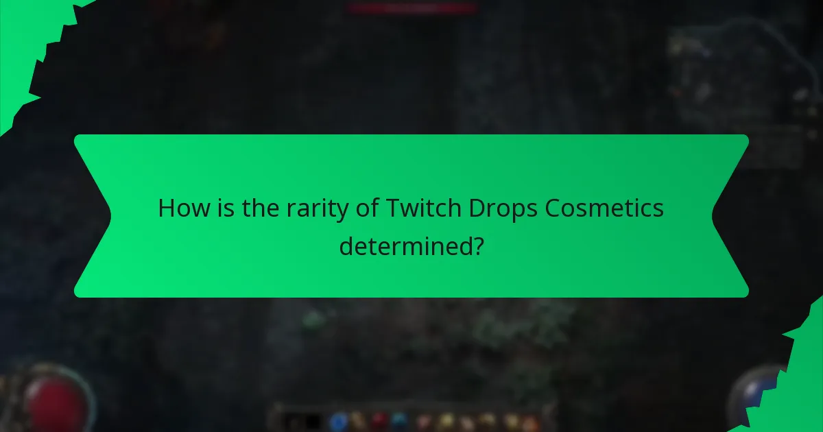 How is the rarity of Twitch Drops Cosmetics determined?