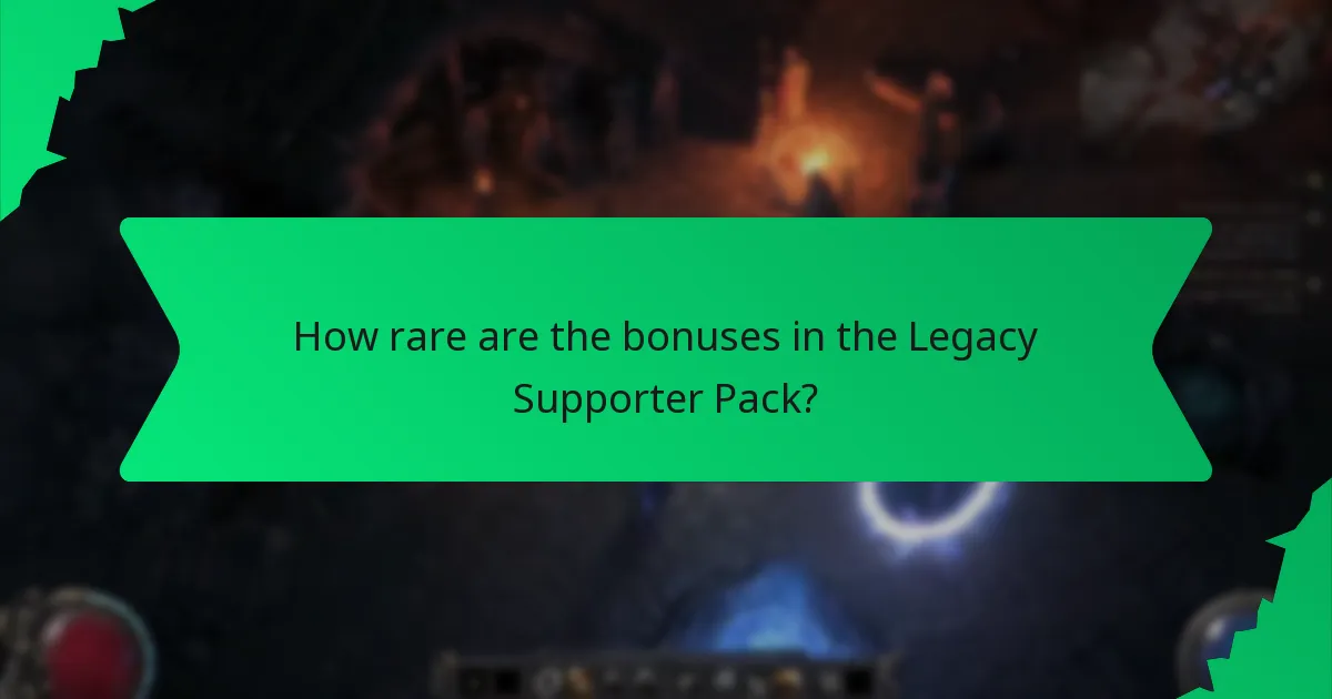 What colours are associated with the Legacy Supporter Pack bonuses?