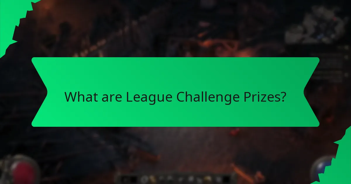 How does colour signify value in League Challenge Prizes?