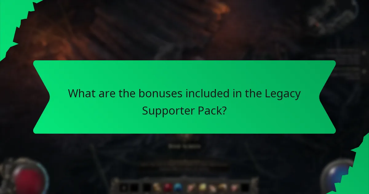 What effects do the bonuses from the Legacy Supporter Pack have?