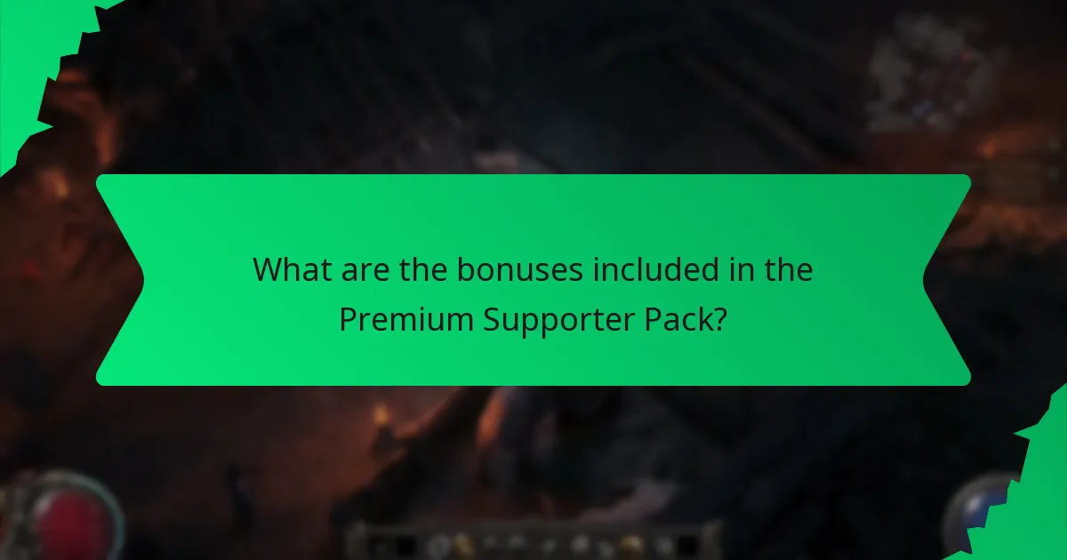 What colours are associated with Premium Supporter Pack bonuses?